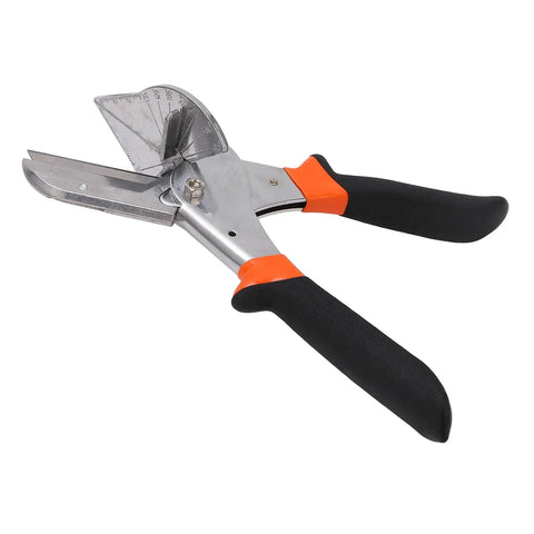 Pro Grade Miter Shear Cutting Tool With 10 Stainless Steel Blades for Wood and PVC Pipe Decor, orange grip handles