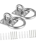Two Pack Heavy Duty Stainless Steel Ceiling Hooks With Durable Anchor Plates For Hammocks And Yoga Swings Ideal For Home Gyms Studios And Patios Versatile Eye Hooks For Secure Hanging And Rigging Applications In Indoor And Outdoor Setups