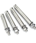 4 stainless steel bolts with hex nuts and washers for concrete sleeve anchors, 8 Piece M6x50mm External Hex Expansion Bolts 304 Stainless Steel With Nuts And Washers For Concrete Sleeve Anchors Pool Safety Cover Anchoring Rust Resistant Expansion Screws Ideal For Concrete Or Masonry Projects And Easy Installation.