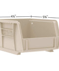 Space Saving Stackable Plastic Storage Bins For Garage And Pantry No Fuss Organization Bins That Hold Up To 10 Pounds Great For Crafts Office Cosmetics Small Parts Toys Bathrooms Blue 5 By 4 By 3 Inches 24 Pack, beige bin