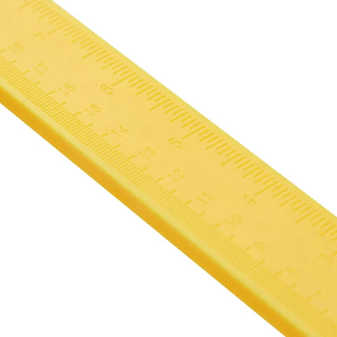 Measuring ruler view, bright yellow, precision marking for Adjustable Cabinet Hardware Drill Guide Jig With Quick Release Template For Doors And Drawers Bullseye Punch Locator Nail Straight Every Single Time Support Up To 16 Inch Pulls.