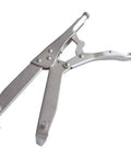 Universal Motorcycle Clutch Flywheel Holding Tool Engine Repair Fixture silver steel clamp for bike maintenance.