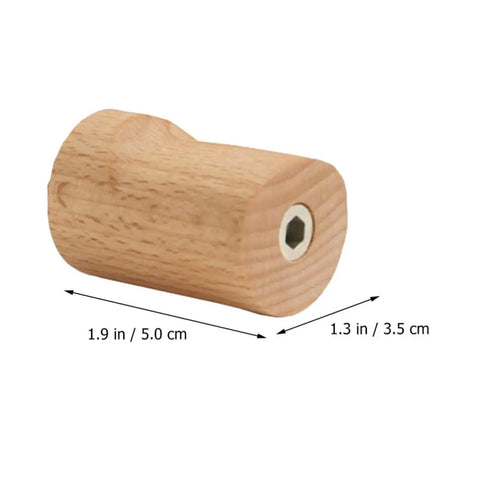 No Fuss Solid Wood Wall Hooks Holds Bags Hats And Coats Game Changer In Home Organization Multi Purpose Coat Rack end view showing hex screw attachment.