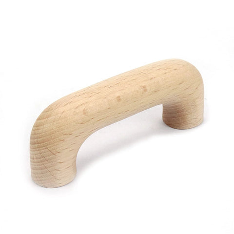 Unfinished Beech Wood Drawer Knob Set Of 10 With 2-1/2 Inch Center To Center Spacing, 64 Mm Hole Distance, 4 Mm Hole Diameter, size 80 x 16 x 31 mm.