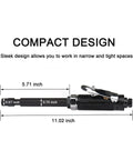 Heavy Duty Pneumatic Grinder With Extended Shaft Cracks Open Stubborn Recesses Like A Gangbuster 22000 Rpm dimensions and design for tight spaces