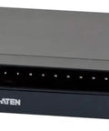 Solid Build 16 Port KVM Over IP Switch with one local terminal and Cat5 connections viewed from the side.