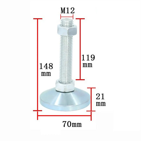 Rock Solid Adjustable Leveling Feet Crafted From Reinforced Carbon Steel For Heavy Cabinetry And Shop Gear Rapid Twist Mechanism M12 support.