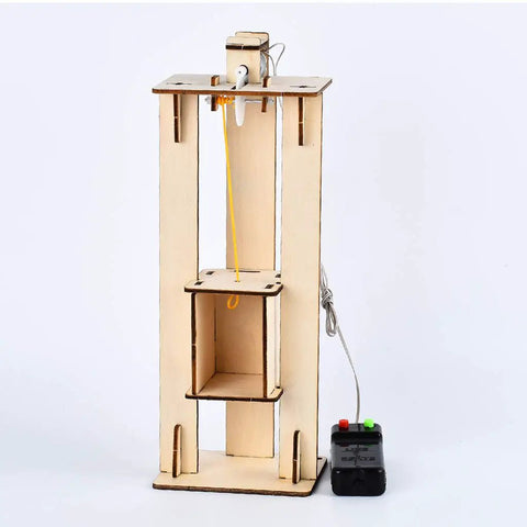 Hands-On DIY Electric Elevator Lift Kit For Kids Science And STEM Learning, Wooden Model For Self Assembly, Fun Educational Engineering Toy That Teaches Lifting, Pulley Systems, And Creative Problem Solving, wooden elevator kit with remote