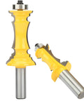 Pro Grade Crown Router Bits Set for Decorative Moldings, Durable Carbide Alloy Construction, Half Inch Shank, Two Piece Pack
