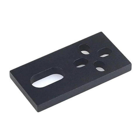 Four Pack Micro Limit Switch Plate 6063 T5 Aluminum For 3D Printer Hardware Components Groove Frame CNC Machines Durable Mounts With Four M3 Slotted Holes And Elongated M5 Hole For Easy Positioning, black plate