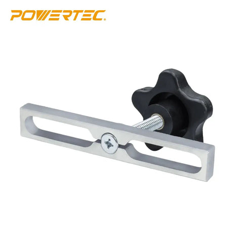 Miter Slot Hardware Kit With Aluminum Slot Bars Two Brass Black Star Knobs And Five Sixteenth Inch Screws And Washers