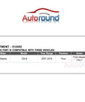 Rear Wheel Bearing And Hub Assembly For 2007 2016 Mazda CX-9 FWD With 5 Lug And ABS compatibility chart with part number 512452