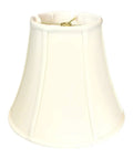 Eggshell Bell Lamp Shade 9 By 18 By 13.625 Inches With Softback Off White Lining And Silk Type Shantung Or Linen Fabric, Standard Spider Fitter, Brass Finish Washer, Classy Lighting Accessory For Table Lamps.