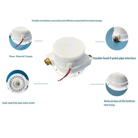 High Efficiency Micro Hydroelectric Generator Kit Powers Up To 100W Output Converts Water Flow To 1 To 60V AC With Pelton Impulse Turbine