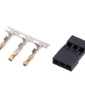 JR Connector Kit 11.010 100 Pieces Gold Plated Pins with black ABS housing for electronic equipment and model aircraft.