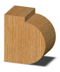Profile view of Pro Grade Heavy Duty Half Round Router Bit 3/4 Inch Radius with 1-7/8 Inch Cutting Length on wood sample