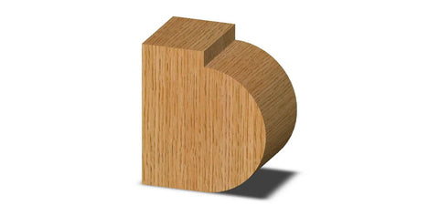 Profile view of Pro Grade Heavy Duty Half Round Router Bit 3/4 Inch Radius with 1-7/8 Inch Cutting Length on wood sample