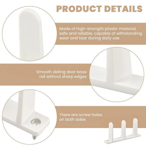 Product details of 4 Pack Universal Closet Door Floor Guide Kit For One Three Eighths Inch Thick Doors ABS Sliding Door Bottom Guide White