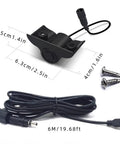 Four Sensor Parking Sensor Kit With Back Up Radar System For Trucks Trailers RVs Vans 24V Distance Detection LCD Alarm External Mounted Sensors 1ft To 7.5ft Easy Install dimensions and components