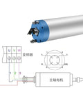 Heavy Duty 4.0KW Water Cooled Spindle With Rock Solid Alloy Housing And Screaming Fast 30000 RPM Speed Built For CNC Router Tools - top view with connection diagram.