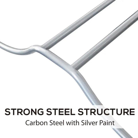 Close-up of carbon steel frame of Heavy Duty 3 Tier Water Jug Rack For 5 Gallon Jugs, showing silver finish.