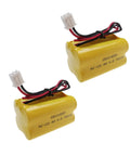 Ni-Cd 4.8V 700mAh Emergency Exit Light Battery Replacement 2 Pack, yellow battery with wires and connectors