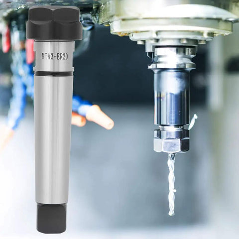 Precision Morse Taper ER20 Collet Chuck Holder For CNC Milling Lathe Made Of High Carbon Steel with drill bit and milling machine.