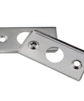 Close-up of stainless steel strike plates from the 4 Sets Small Closet Door Ball Catch Kit In Stainless Steel With Strike Plate Drive In Ball Latches Hardware Brushed Finish And Satin Nickel Facing For Cabinet And Closet Doors Easy Install Hardware Solution