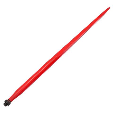 Red 49 Inch Beefy Heavy Duty Hay Spear Bale Spike With 4500 Pounds Capacity And Tapered Tip For Quick Tach Attachments