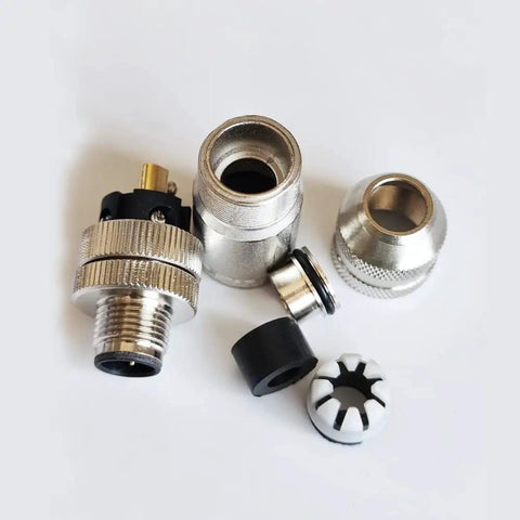 M12 5 Pin Male Connector B Coding Circular Field Wireable IP67 Waterproof Shielded Metal Shell hardware components