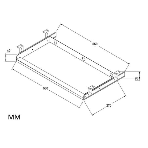 Heavy Duty Under Desk Keyboard Tray Rolling Butter Smooth Ball Bearing Slides And Comfy Wrist Rest Keeps Your Clean Setup Super Organized Gray Finish dimensions drawing