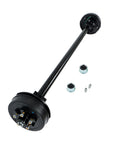 Beefy 3500 Lb 5 Lug Electric Brake Trailer Axle With 73 Inch Hub Face, 58 Inch Spring Center, 5x4.5 Bolt Pattern, Straight Steel Tube