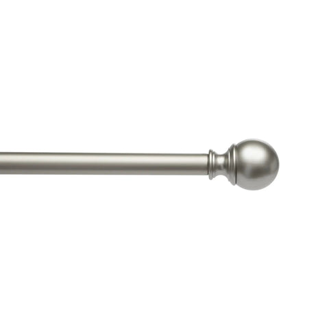 Sturdy Adjustable Curtain Rod For Windows With Classic Round Finials Easy Install 1 Inch Rod Extends From 36 To 72 Inches Nickel Finish