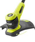 Badass 18 Volt Cordless String Trimmer And Edger Battery Operated Backyard Weedeater top view showing spool and handle.