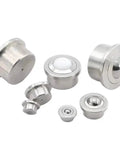 20 Pack Of Heavy Duty Nylon Ball Transfer Units With Embedded Roller Bearings For Seamless Multi Directional Motion On Conveyors And Workbenches Rolls Like Butter Under Tough Shop Loads, showing various sizes.