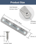 Product size dimensions of 8 Pack 4 Inch Stainless Steel Flat Straight Mending Plates Heavy Duty Repair Brackets With 4 Countersunk Holes And Screws.
