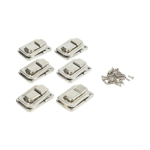 6 Pack Nickel Toggle Latch For Suitcase And Trunk Luggage Box Lock Clasp With Screws 38x25mm Iron Case Hardware Displayed