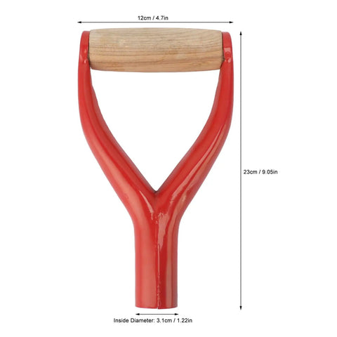 Y Shaped Shovel Handle Replacement With Plastic And Wooden Grips For Garden Digging And Raking Snow Removal Easy To Install