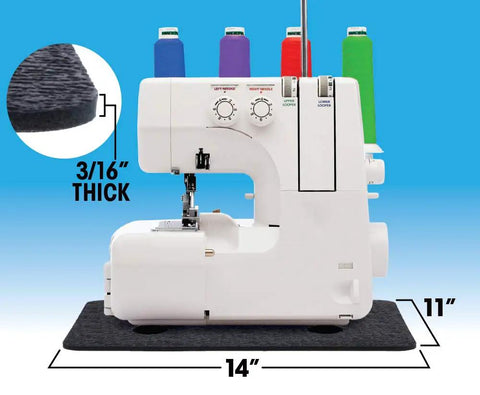 Stay In Place Machine Mat 11 By 14 Inch Three Sixteenth Inch Thick Foam Pad That Dampens Vibration And Noise For Sergers And Home Sewing, Doubles As A Pincushion And Works On Kitchen Appliances Tools And Laptops, Made In USA