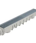 Channel Drain Kit With Galvanized Grates And End Caps For Deep Profile Runoff, ideal for driveways, patios, and walkways