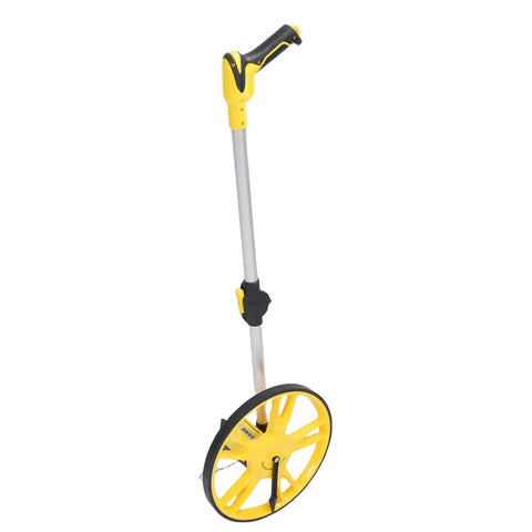 Fauitay Mechanical Measuring Wheel with Folding Handle, 9999.9m Distance, adjustable height and yellow wheel design.