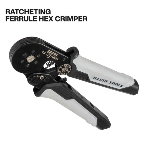 Ratcheting Ferrule Crimping Tool Set With Hex Pliers For 10-22 AWG Wire