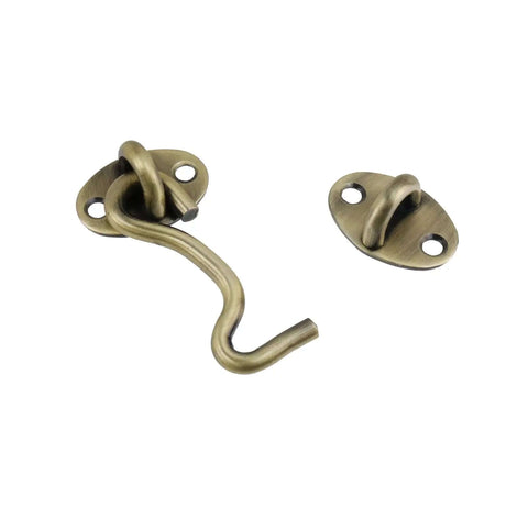 Stainless Steel Hook And Eye Latch 4.72 Inch Gate Latch Privacy Lock with Antique Bronze Finish for Doors and Sheds