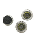 Knockout Performance HD Servo System Reducer Gearbox With Rock Solid Precision And No Nonsense Engineering Built Tough For Heavy Duty Industrial Machinery That Does Double Duty Daily, showing three metallic gear components.