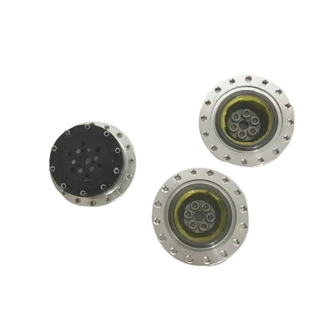 Knockout Performance HD Servo System Reducer Gearbox With Rock Solid Precision And No Nonsense Engineering Built Tough For Heavy Duty Industrial Machinery That Does Double Duty Daily, showing three metallic gear components.