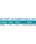 Compatibility chart for Rear Wheel Bearings 516007x2 Set For Ford Focus 2000 To 2008 With Rear Drum Brakes