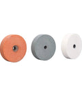 Three 3 inch round grinding wheels for buffing and grinding; fits standard bench grinders; abrasive stone for daily use.
