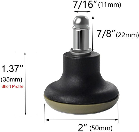 Straight Up Heavy Duty Low Profile Bell Glides For Office Chairs And Sitting Stations Smooth Operator Rolling Polyurethane Treads With Deadlift Class Grip Fits Seven Sixteen Inch Stems Absolute Game Changer Caster Swap Pack 5 Piece