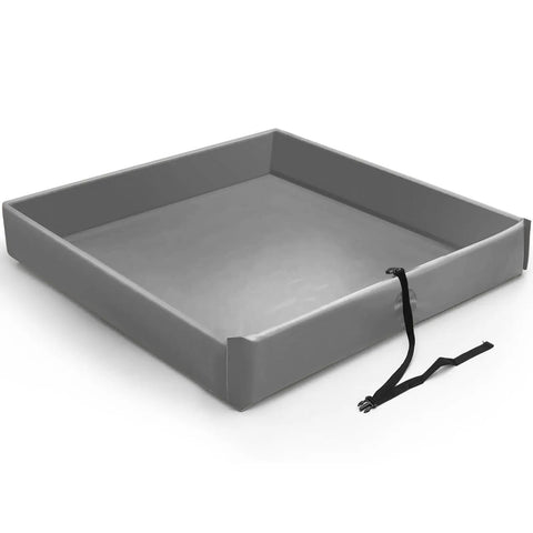 Foldable Duck Pond With Portable Spill Containment Berm Wall, 3 Ft By 3 Ft, Gray, Waterproof PVC Coated, Durable
