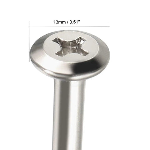 Close-up of Heavy Duty M6x120mm Phillips Head Furniture Screws 58mm Thread Length Nickel Plated Carbon Steel for Wood Cabinets